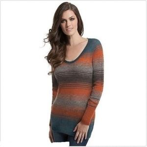 GUESS MARCIANO KNIT PULL OVER TUNIC LONG STRIPED S